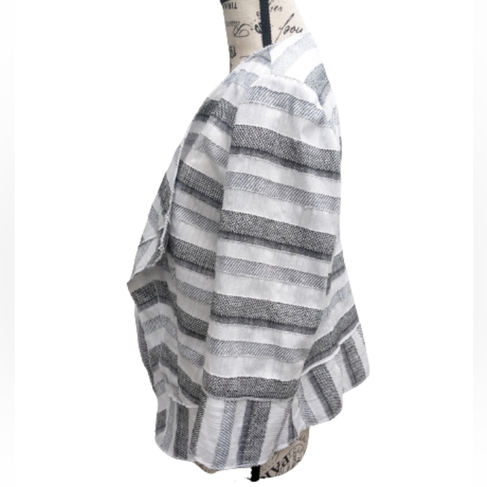 Betty Barclay women's textured stripes open front jacket size 10 - Picture 4 of 10